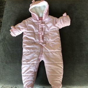 Baby Girl Sherpa Snowsuit size 6-9 months